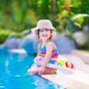 Baby Girls Sun Hat Summer Beach Bucket Cap Wide Brim Floppy Flower Toddler Cap Breathable Cotton Infant Beach Bonnet Cap w/ Chin Strap