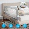 57.48IN Extra Long Toddler Bed Rail Guard Foldable Mesh Safety Kid Bedrail For Queen King Twin Full Size Bed Grey