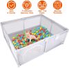 Baby Play Yard 71x59x26in Infant Play Game Child Fence Play Yards Breathable Kids Activity Center with Anti-Slip Suction Base Zipper Door for Infants