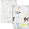 Pack N Play Portable Crib Sheet Set Mini Waterproof Crib Mattress Pad Sheets Convertible Mattress Cover Stretchy Fitted 100% Jersey Knit Cotton Ultra