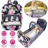 3 In 1 Multifunctional Diaper Bag Backpack Mommy Bag with Changing Station Foldable Baby Bed Bassinet with USB Port Toy Bar Sunshade Travel Crib