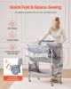 VEVOR Baby Changing Table, Foldable Diaper Change Station with 2 Fabric Drawers, Side Basket & Hanging Rod