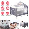 Portable Baby Crib Foldable Baby Beside Bassinet Wheel Lock Diaper Changer Table Bed Net Side Storage Pocket Toys Playard Baby Nursery Center