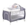 Portable Baby Crib Foldable Baby Beside Bassinet Wheel Lock Diaper Changer Table Bed Net Side Storage Pocket Toys Playard Baby Nursery Center