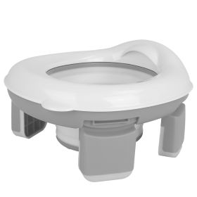 Portable Toddler Potty Toilet Foldable Potty Training Seat Cover with Splash Guard Include Storage Bag 20Psc Potty Bags Baby Toilet Trainer for Indoor (Option: Grey)