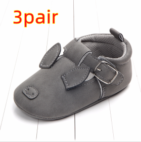 Spring and autumn cartoon animal baby shoes matte leather non-slip soft bottom baby shoes wholesale 0884 (Option: Pig B 3pair-11CM)