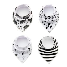 4pcs Lot Bibs Burp Cloth Print Arrow Wave Triangle Baby Bibs Cotton Bandana Accessories (Option: 13)