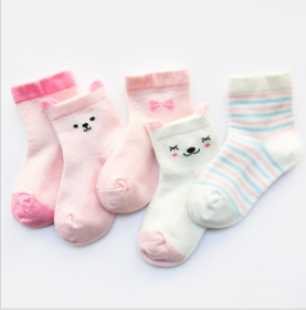 Children's Socks Pack of 5 Colors Breathable Summer Cotton Socks for Boys and Girls (Option: 1-M)