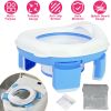 Portable Toddler Potty Toilet Foldable Potty Training Seat Cover with Splash Guard Include Storage Bag 20Psc Potty Bags Baby Toilet Trainer for Indoor
