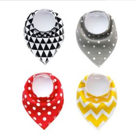 4pcs Lot Bibs Burp Cloth Print Arrow Wave Triangle Baby Bibs Cotton Bandana Accessories (Option: 17)