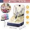 Foldable Toddler Baby Dining Booster Kids Infant Portable Seat Cushion Bag High Chair Soft Pad w/ Adjustable Fixing Belt for Home Eating Travel Restau