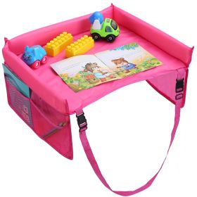 Kids Safety Travel Tray Waterproof Car Seat Play Tray Baby Drawing Board Snack Table Tablet Toy Holder (Option: Red)
