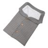 Unisex Baby Knit Swaddle Blanket Infant Nest Swaddle Newborn Cozy Fleece Nursery Sleeping Bag Wraps w/ Buttons