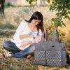 Baby Nappy Diaper Bag with 14 Pockets 2 Burp Cloths Multifunctional Diaper Changing Tote Bag with Adjustable Messenger Strap Pacifier Case Diaper Shou