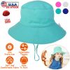Baby Toddler Sun Hat UPF 50+ Sun Protective Beach Hat with Wide Brim Bucket Floppy Hat for 6-24 Months