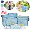 4Pcs Diaper Bag Tote Set Baby Napping Changing Bag Shoulder Mummy Bag with Diaper Changing Pad