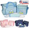4Pcs Diaper Bag Tote Set Baby Napping Changing Bag Shoulder Mummy Bag with Diaper Changing Pad