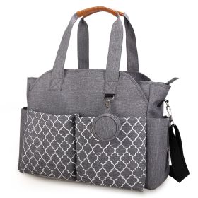 Baby Nappy Diaper Bag with 14 Pockets 2 Burp Cloths Multifunctional Diaper Changing Tote Bag with Adjustable Messenger Strap Pacifier Case Diaper Shou (Option: Grey)