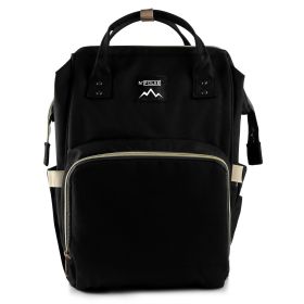 Mummy Diaper Bag Backpack Water-Resistant Large Capacity Travel Nappy Backpack Baby Nursing Handbag for Mom Dad Baby Care (Option: Black)