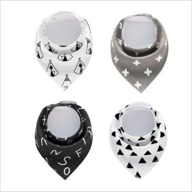 4pcs Lot Bibs Burp Cloth Print Arrow Wave Triangle Baby Bibs Cotton Bandana Accessories (Option: 5)