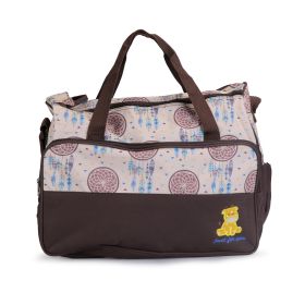 5Pcs Baby Nappy Diaper Bags Set Mummy Diaper Handbags with Diaper Pad Food Bag Bottle Bag Travel Tote Bags For Mom Dad (Option: Coffee)