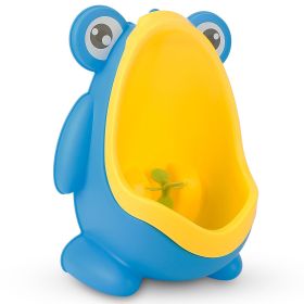 Frog Potty Training Urinal Toilet Training Bathroom Urinal For Boy Kids Pee Trainer w/ Funny Aiming Target (Option: Blue)