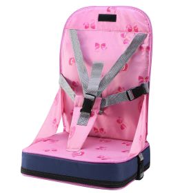 Foldable Toddler Baby Dining Booster Kids Infant Portable Seat Cushion Bag High Chair Soft Pad w/ Adjustable Fixing Belt for Home Eating Travel Restau (Option: Pink)
