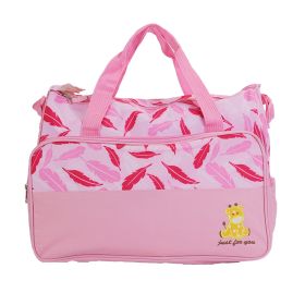 5Pcs Baby Nappy Diaper Bags Set Mummy Diaper Handbags with Diaper Pad Food Bag Bottle Bag Travel Tote Bags For Mom Dad (Option: LightPink)