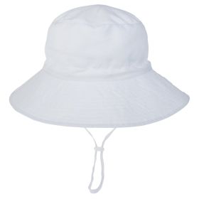 Baby Toddler Sun Hat UPF 50+ Sun Protective Beach Hat with Wide Brim Bucket Floppy Hat for 2-6 Years (Option: White_M)