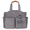 Baby Nappy Diaper Bag with 14 Pockets 2 Burp Cloths Multifunctional Diaper Changing Tote Bag with Adjustable Messenger Strap Pacifier Case Diaper Shou