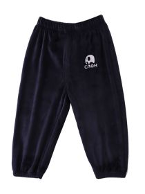 Cotton pants Autumn and winter baby boys' and girls' golden velvet lantern pants (Color: dark blue, size: 73cm)