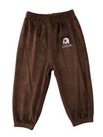 Cotton pants Autumn and winter baby boys' and girls' golden velvet lantern pants (Color: brown, size: 73cm)