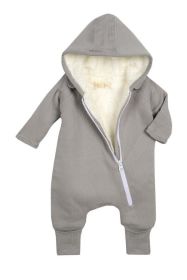 Smart Cuddly Jumpsuit + Bib - Gray (Color: gray, size: 3-6 M)