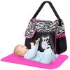 Baby Nappy Diaper Bags Mummy Diaper Duffel Shoulder Bags w/ Wipeable Diaper Changing Pad Transparent Bag Travel Tote Handbags For Overnights