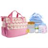 5PCS Baby Nappy Diaper Bags Set Mummy Diaper Shoulder Bags w/ Nappy Changing Pad Insulated Pockets Travel Tote Bags For Mom Dad