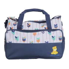 5Pcs Baby Nappy Diaper Bags Set Mummy Diaper Handbags with Diaper Pad Food Bag Bottle Bag Travel Tote Bags For Mom Dad (Option: DarkBlue)