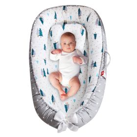 Portable Baby Lounger Baby Nest Reversible Infant Lounger Bed Newborn Breathable Crib For Babies Aged 0-12 Months (Option: GreyForest)