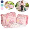 4Pcs Diaper Bag Tote Set Baby Napping Changing Bag Shoulder Mummy Bag with Diaper Changing Pad